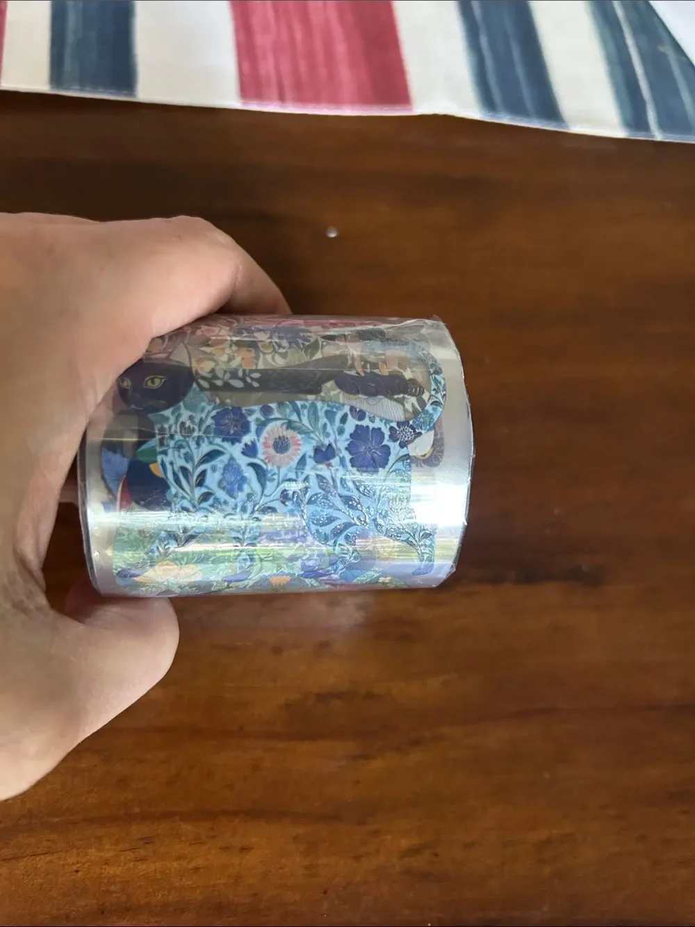 London Gifties Majestic Floral Cats Decorative Washi Tape - Blue/Multicolor NEW